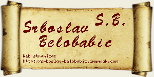 Srboslav Belobabić vizit kartica